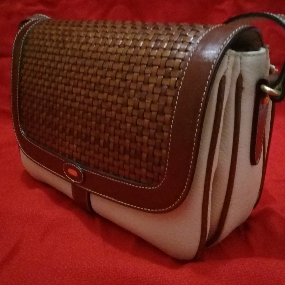 Vintage Bally Woven Flap Two Toned Shoulder Bag